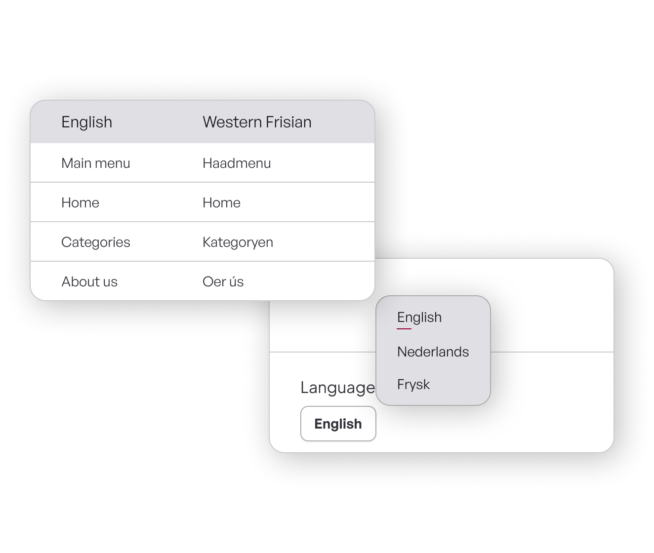 Hero image showing sample language switch options