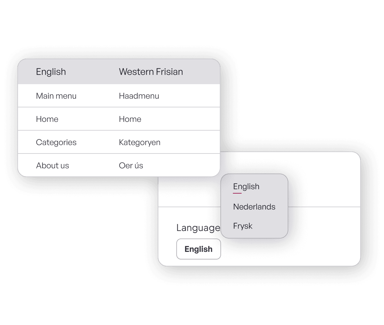 Hero image showing sample language switch options